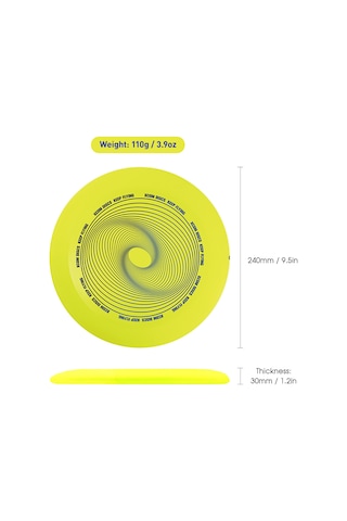 Konesam 110g Plastik Oynama Frisbee - Profesyonel Ve Yeni Oyuncular İçin Sarı Renkli 240mm Çaplı Uçan Disk