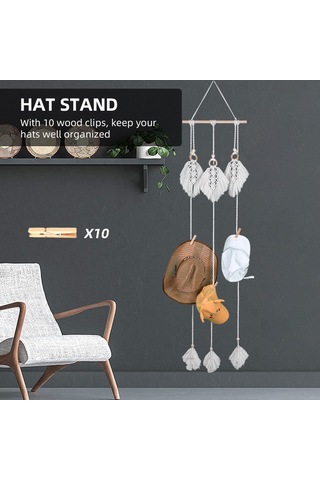 Şapka Standı Şapka Organizatör Dokuma Şapka Depolama Bej Diğer