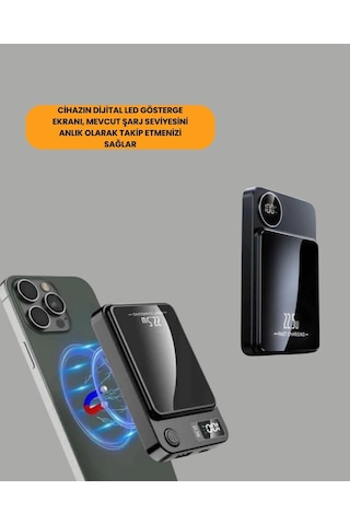 5000mah / 10000mah Kapasiteli Manyetik Usb-c Ve Kablosuz Powerbank Çok Renkli