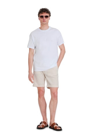 Hatemoğlu Beyaz Regular Fit 100% Pamuk Bisiklet Yaka Oversize Tişört 1995327 Beyaz