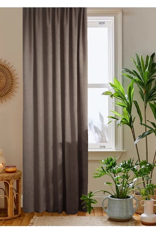Home Color Home Kahverengi Petek Kadife Dokulu Fon Perde Düz Dikişli Ekstrafor Büzgü 1. Sınıf Kalite Kahverengi