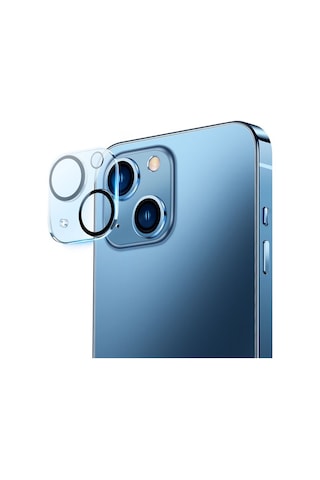 Baseus iPhone 14-14 Plus ile Uyumlu 0.3mm Full Tempered Kamera L