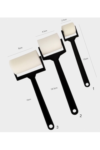 Sünger Rulo Set, Yumuşak, Geniş Yüzeyler Homojen Zemin Boyama 3'lü Set