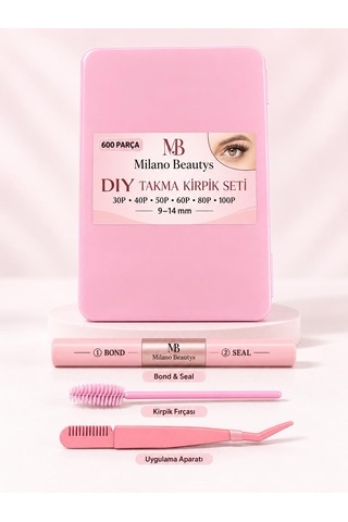 Milano Beautys Takma Kirpik Seti Kitap Model 600 Parça 30p 40p 50p 60p 80p 100p Komple Set