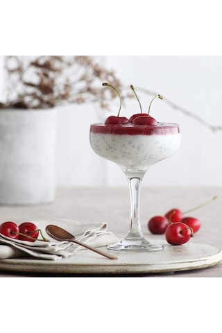 LAV Misket Cam Kokteyl Bardağı 6'lı 235 ml Ayaklı (Kokteyl Bardağı ,Tatlı Servisi )
