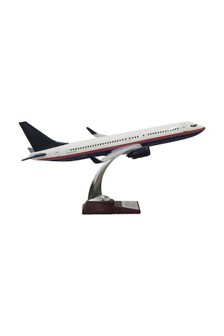 Zekupp Boeing 737-800 1/100 Ölçekli Beyaz Şeritli Tasarım Model Uçak