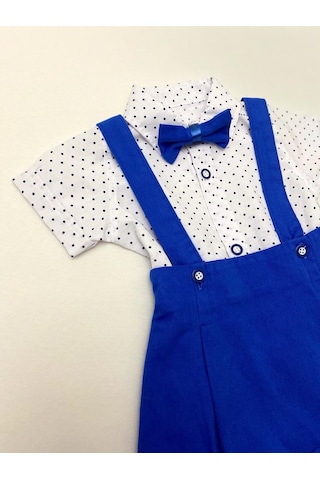 Minaz Baby Mavi Papyonlu Üçlü Takım Mavi
