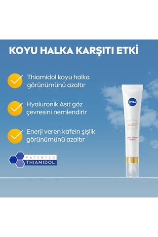 Nıvea Luminous630 Koyu Halka Karşıtı Göz Bakım Kremi 15 Ml, Nemlendirici,kafein,thiamidol,hyaluronik Asit