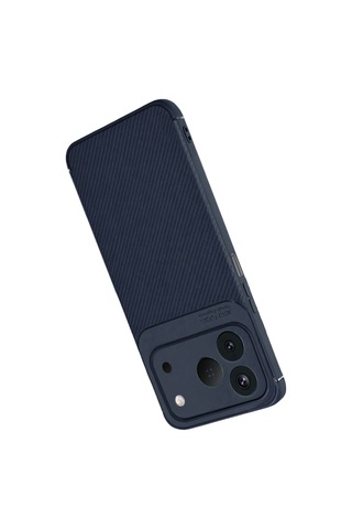 Tecno Spark 50 4g Kılıf Karbon Silikon Case Lacivert