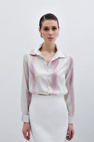 Sateen Desenli Klasik Gömlek - Pembe-136006 Pembe