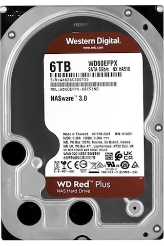 Wd WD60EFPX 6 TB Red 3.5" 5400 Rpm 256 MB Sata3 Harddisk