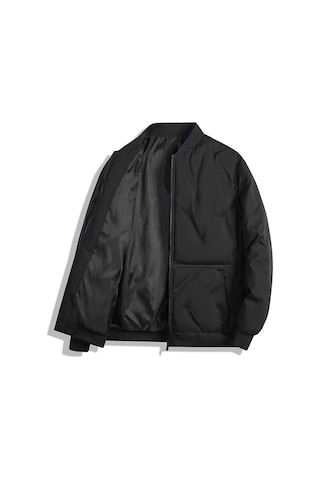 Pamuk Dolgulu Şık Moda Büyük Beden Kışlık Erkek Mont Siyah