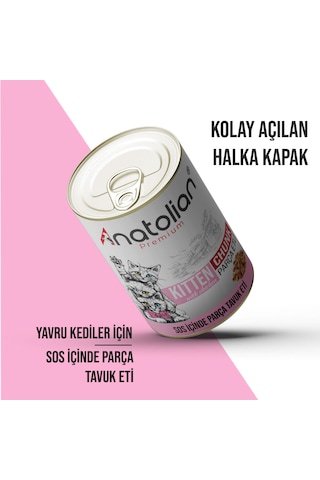Anatolian Premium Tavuklu Parça Etli Yavru Kedi Konservesi 24 X 400 G