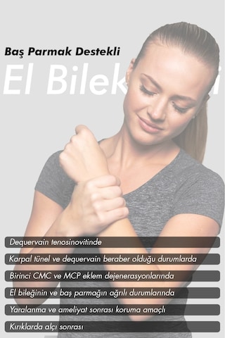 Baş Parmak Destekli El Bilek Ateli Baş Parmak Sabitleyici Karpal Tünel Sendromu Bedensiz Çift Taraf