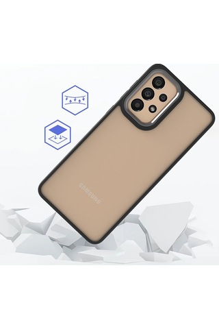 Zore Samsung Galaxy Uyumlu A72 Kılıf Omsy Flora Kapak - Mavi