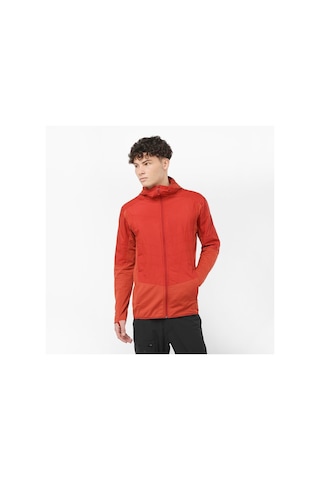 Salomon Outlıne All Season Hybrıd Erkek Tam Fermuar Polar Red Dahlıa Lc2152000 Kırmızı