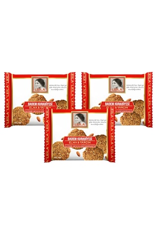 Leila Elma & Tarçın Badem Unu Kurabiyesi 40 Gr X 3