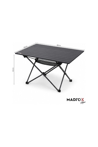 Madfox Apex Katlanabilir Alüminyum Kamp Masası 80 56 62 Cm Siyah