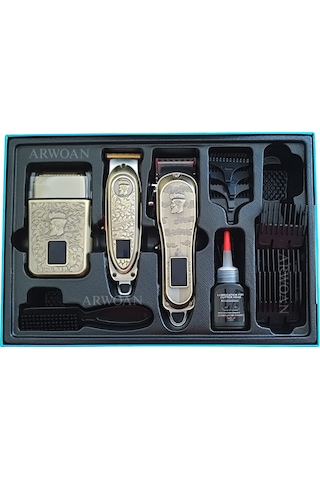 Lcd Ekranlı Kablosuz Şarjlı Sakal Ve Tıraş Makinesi 3 Lü Kuaför Seti