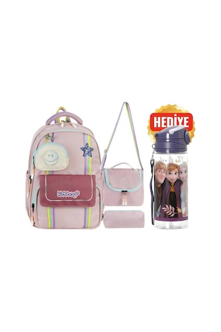 Kidsbag Okul Çantası + Beslenme Çantası + Kalemlik + Para Cüzdanı 2 Turuncu