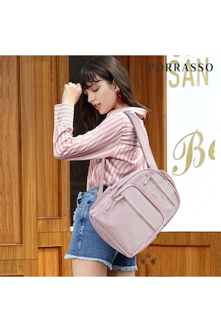 Çok Cepli Okul Sırt Çantası Genç Okul Çantası Sırt Pembe