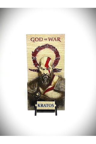 Dükkan Design Lazer Kazıma El Boyuma God Of War Ahşap Biblo Demonte