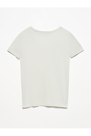 Dilvin 3470 %100 Pamuk V Yaka Basic T-shirt-gri