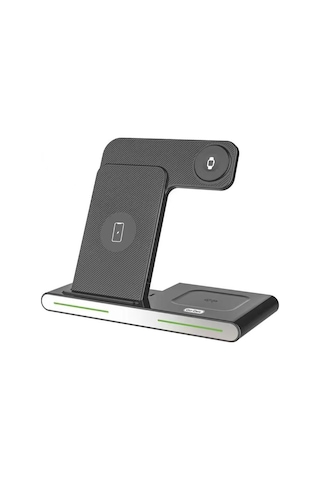 Magnetik Kablosuz Şarj Standı Go Des Gd-wl386 3in1 15w Hızlı Şarj Özellikli Airpods/Watch/Apple Uyumlu iPhone