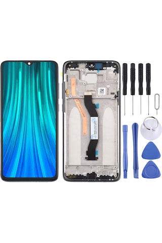 Xiaomi Redmi Note 8 Pro Sayısallaştırıcı İçin Tft Lcd Ekran Çerçeveli Tam Montaj Çift Sım Kart Versiyonu Siyah