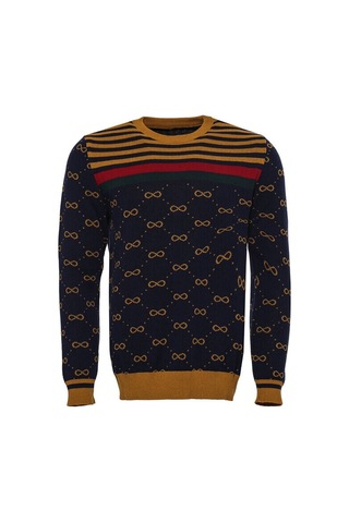 Camel Desenli Bisiklet Yaka Triko 001