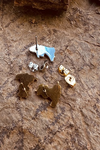 Patili Panda Siyah Beyaz Mineli Altın Renk Çelik Çocuk Takı Set