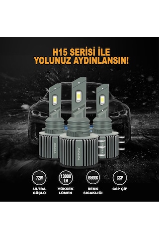 Vrpro H15 Led Xenon Far Ampulü Csp Çip Arza Işıgı Yakmaz