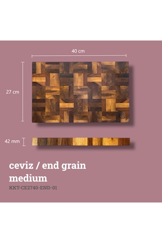 Kesme Tahtası Ceviz End Grain Medium