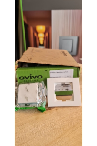 Ovivo Electric Grano Beyaz Tekli Anahtar Çerçeveli