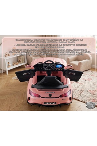 Öykü Bebek Dünyası 444 Gtr 12 Volt Lüks Akülü Araba Açık Pembe