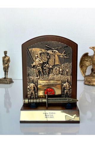 Askeri Birliklere Özel Hizmet Anısı Plaketi Bıçaklı Kahverengi
