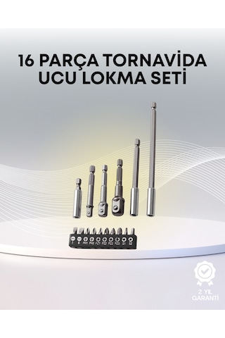 Flzdgnkr Metal Gövdeli 16lı Bits Seti Çok Fonksiyonlu Tamir Aleti