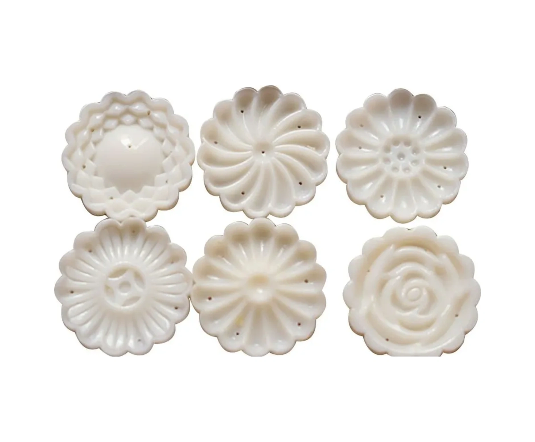 Yaleker Gıda Kalitesi Abs Hamur Kesme Kalıbı, Mooncake, Kurabiye, Fıstık Ezmesi Pastası İçin Manuel Basma Tipi, Ev Fırını Ve Buzdolabı Uyumlu, Beyaz Renk, 1 Set Beyaz