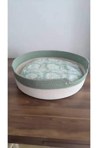 Kedi Sepeti Büyük Boy Kedi Yatağı Kedi Evi Yıkanabilir Kaliteli Kordon Ip 40 CM