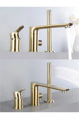 Banyo Bataryası Küvet Jakuzi Duş Seti Ankastre Mat Gold Yeni Ürün Altın