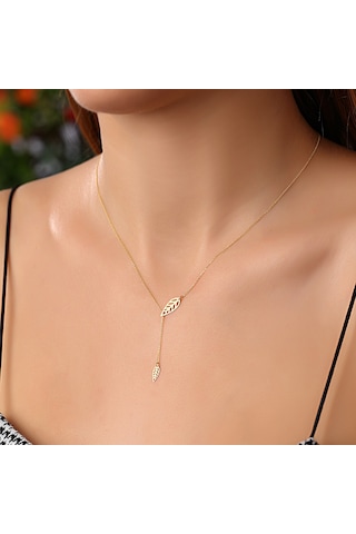Glorria Altın Yaprak Kolye N11.29644