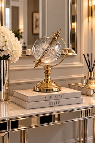 Sahra Modern Gold Ayaklı Dekoratif Cam Dünya Küre Obje Biblo 28cm Altın Sahra Modern Gold Ayaklı Dekoratif Cam Dünya Küre Obje Biblo 28cm Altın