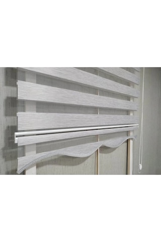 Bambu Gri Zebra Perde Etek Dilimli Alüminyum Kasa Gri 10 x 100