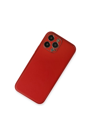 Cosmotex 8683140288303 Newface Apple iPhone Uyumlu  13 Pro Max Kılıf Coco Deri Silikon Kapak - Kırmızı