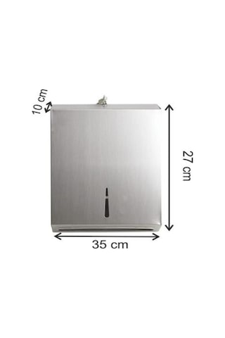 Paslanmaz Çelik Z Katlama Kağıt Havluluk Dispenseri 400'lü Gri