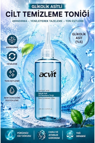 Glikolik Asitli Cilt Temizleme Toniği 200 Ml.