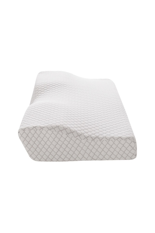 Yunboo Su Molekülü Beyaz Boyun Destekli Uyku İyileştirici Konik Yırtıcı Hafıza Pamuk Yastık 62x34x12x6cm İç Döşeme Dahil Beyaz