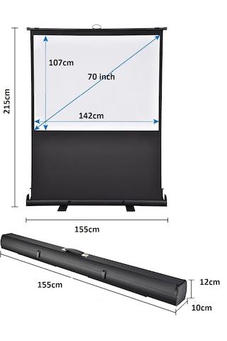 Peak 142x107cm Taşınabilir Portatif Pull Up Floor Projeksiyon Per
