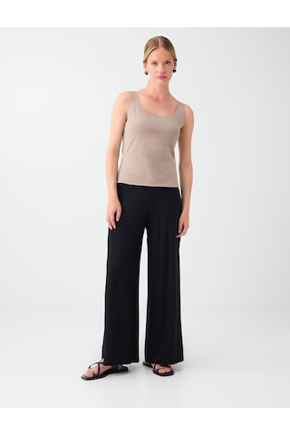 Jimmy Key Jimmy Key Siyah Beli Lastikli Yırtmaç Detaylı Örme Pantolon 6sw187628900