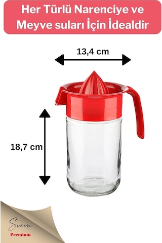 Titiz Pratik Narenciye Portakal Sıkacağı Manuel Cam Hazneli Sürahi Karaf 660 Ml